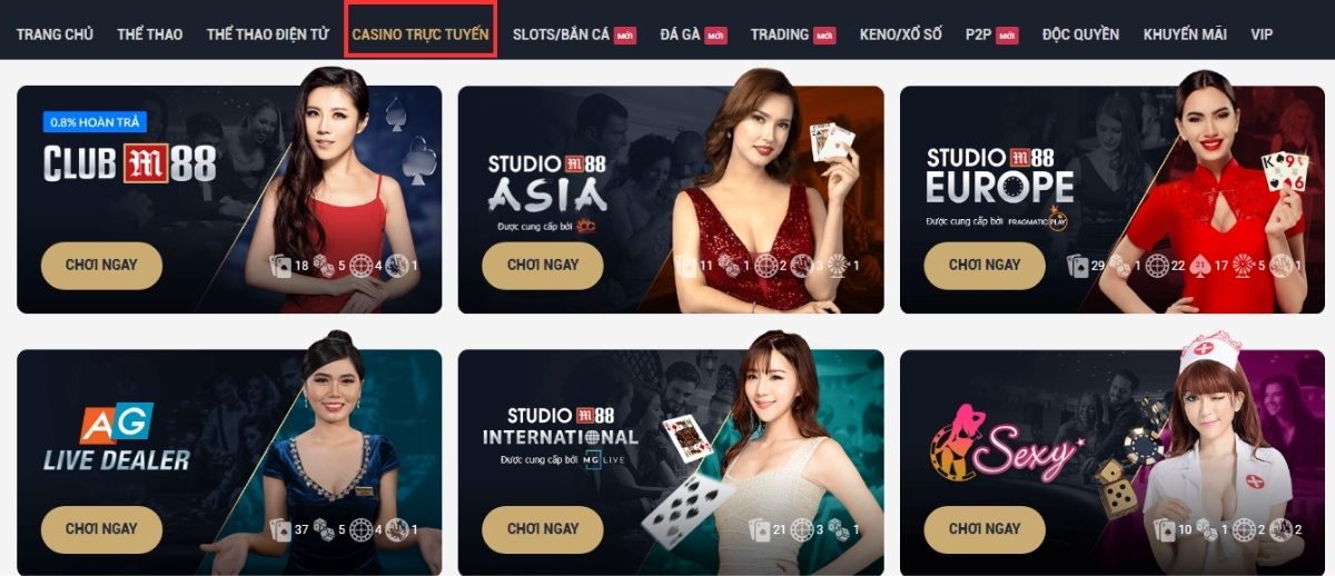 truy cập casino m88